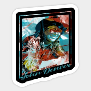 John Denver-Abstract Expressionist Potrait Sticker